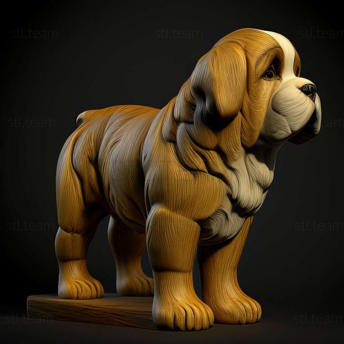 3D модель Сенбернар собака (STL)